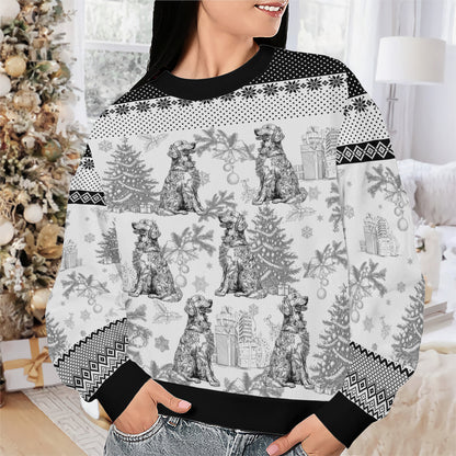 PSTS65 Toile De Jouy French Dog Cat Lover - Personalized Custom Sweater