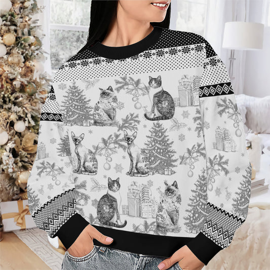 PSTS64 Toile De Jouy French Cat Lover - Personalized Custom Sweater
