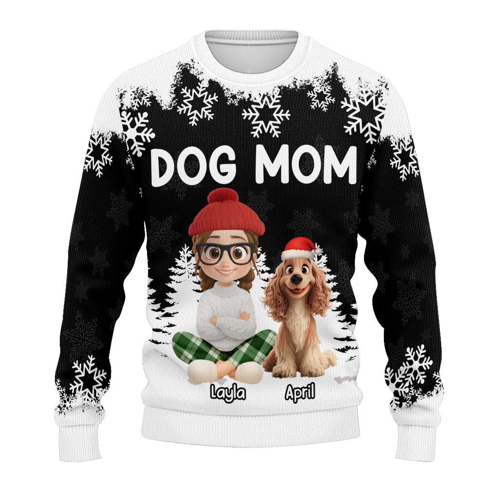 PSTS66 Dog Mom Christmas - Personalized Custom Sweater