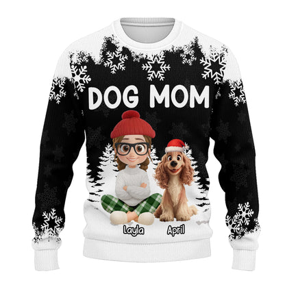 PSTS66 Dog Mom Christmas - Personalized Custom Sweater