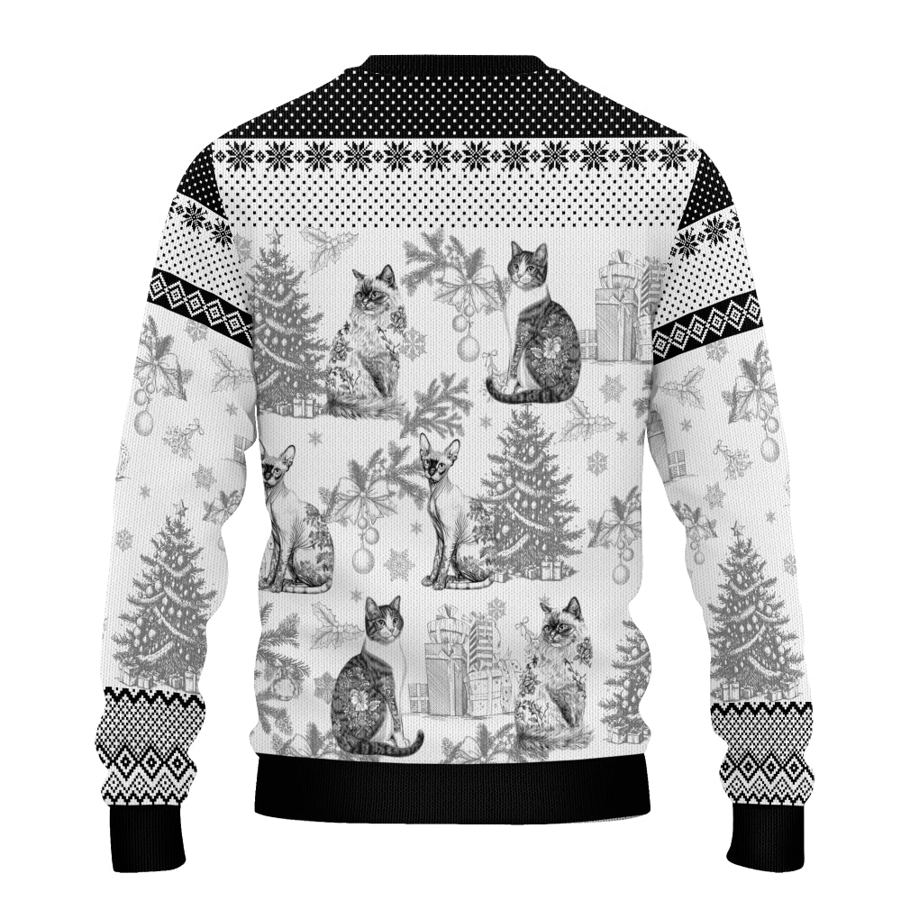 PSTS64 Toile De Jouy French Cat Lover - Personalized Custom Sweater