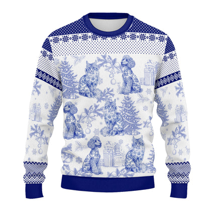 PSTS65 Toile De Jouy French Dog Cat Lover - Personalized Custom Sweater