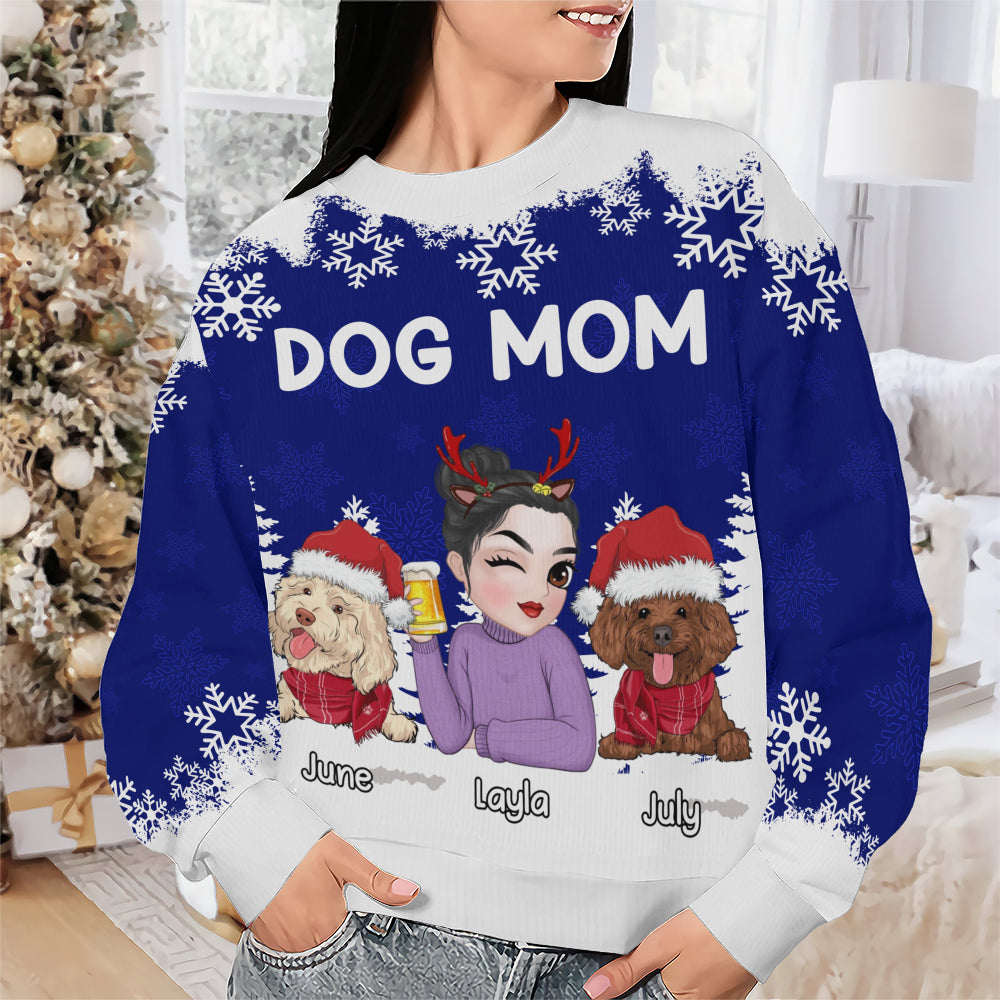 PSTS67 Dog Mom Dog Mum 2D Christmas - Personalized Custom Sweater