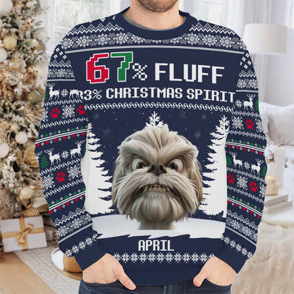 PSTS60 67% Fluff 33% Christmas Spirit Dog Lover - Personalized Custom Sweater