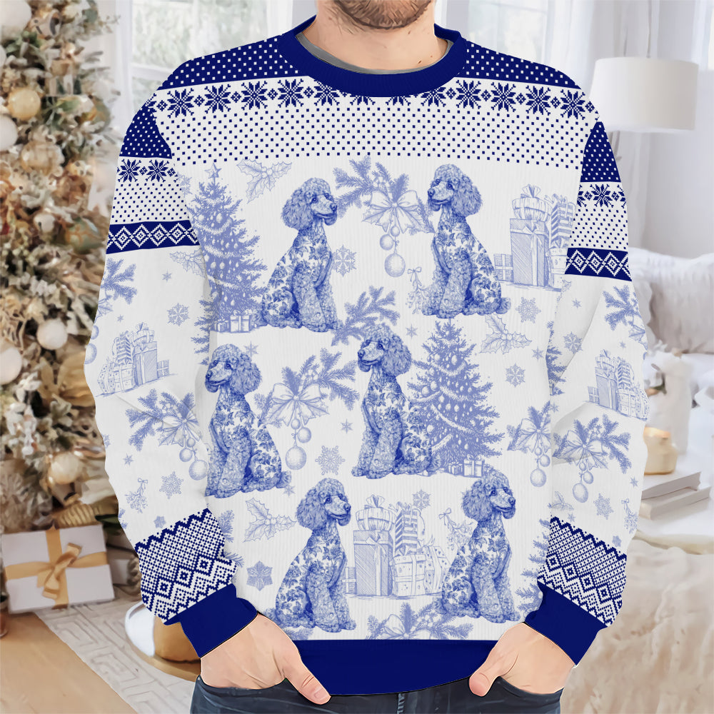 PSTS63 Toile De Jouy French Dog Lover - Personalized Custom Sweater