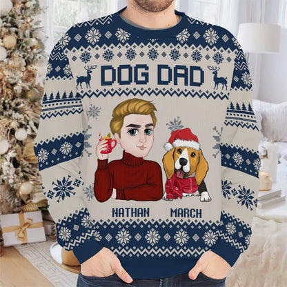 PSTS11 Dog Dad Xmas - Personalized Custom Sweater