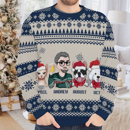 PSTS11 Fur Dad Xmas - Personalized Custom Sweater