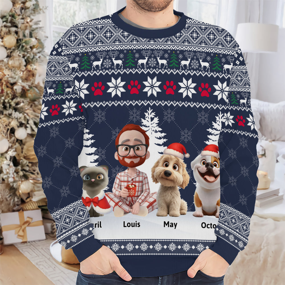 PSTS07 Fur Dad Xmas - Personalized Custom Sweater