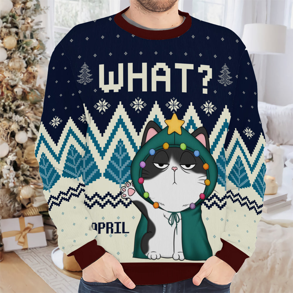 PSTS54 What Funny Grumpy Cat Xmas - Personalized Custom Sweater
