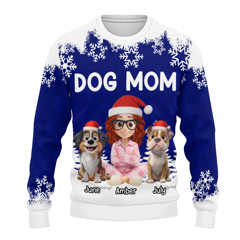 PSTS66 Dog Mom Christmas - Personalized Custom Sweater