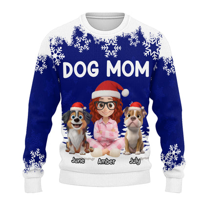 PSTS66 Dog Mom Christmas - Personalized Custom Sweater