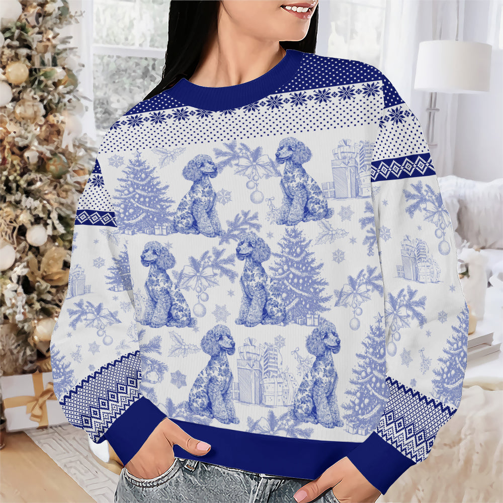 PSTS63 Toile De Jouy French Dog Lover - Personalized Custom Sweater