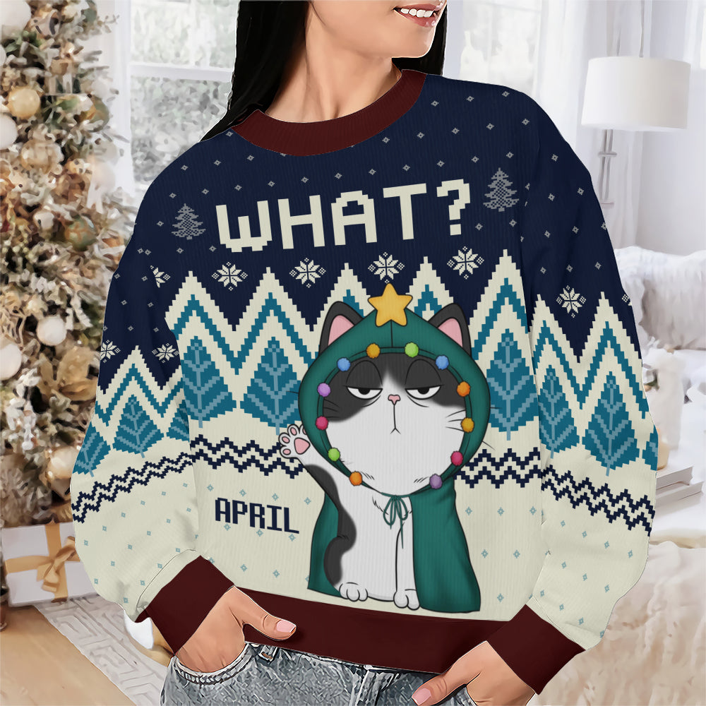 PSTS54 What Funny Grumpy Cat Xmas - Personalized Custom Sweater