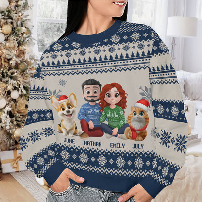 PSTS14 Fur Parents Christmas - Personalized Custom Sweater