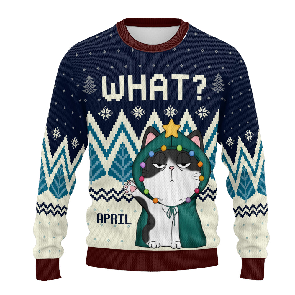 PSTS54 What Funny Grumpy Cat Xmas - Personalized Custom Sweater