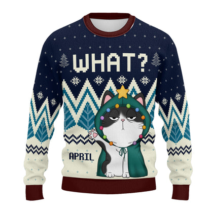 PSTS54 What Funny Grumpy Cat Xmas - Personalized Custom Sweater