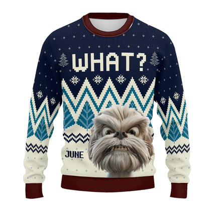 PSTS56 What Funny Grumpy Dog Xmas - Personalized Custom Sweater
