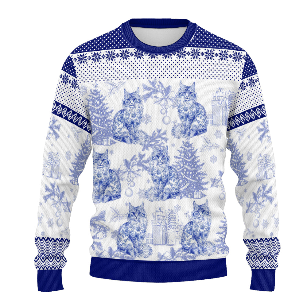 PSTS64 Toile De Jouy French Cat Lover - Personalized Custom Sweater