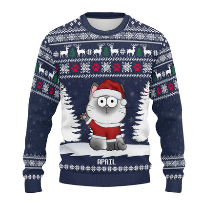 PSTS38 Cat Lover Funny Christmas Pattern - Personalized Custom Sweater