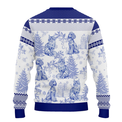 PSTS65 Toile De Jouy French Dog Cat Lover - Personalized Custom Sweater