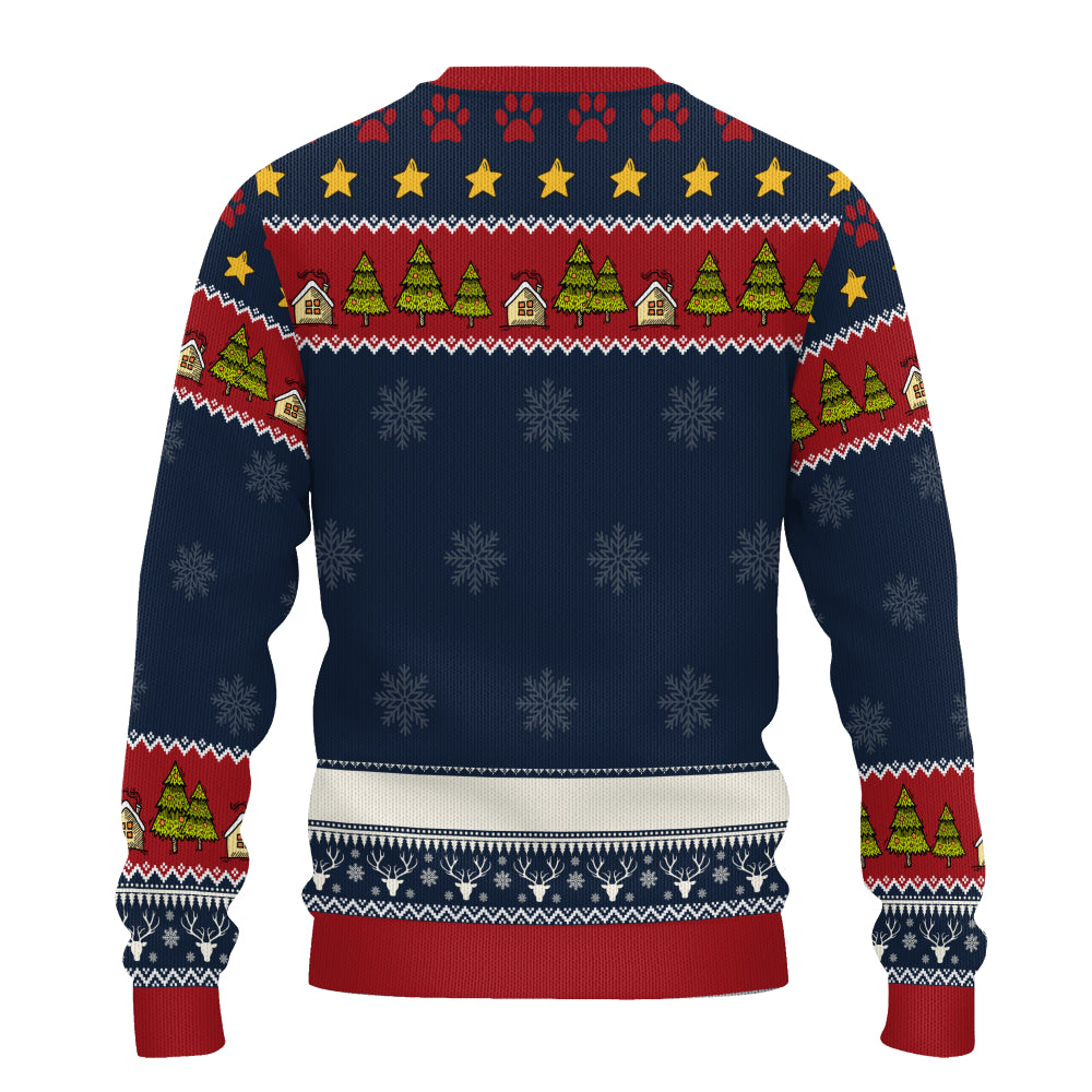 PSTS03 Fur Dad Happy Pawlidays - Personalized Custom Sweater