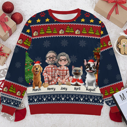 PSTS01 Fur Parents Christmas - Personalized Custom Sweater