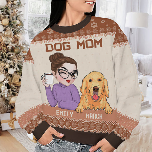 PSTS18 Dog Mom Mum Autumn Leave - Personalized Custom Sweater