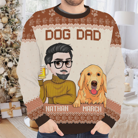 PSTS20 Dog Dad Autumn Leave - Personalized Custom Sweater