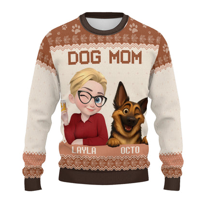 PSTS19 Dog Mom Mum Pack 3D Autumn Leave - Personalized Custom Sweater