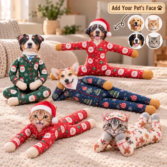 PST261 Merry Christmas Funny Pajamas - Personalized Poseable Plush Doll