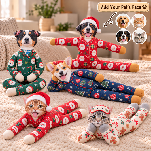 PST261 Merry Christmas Funny Pajamas - Personalized Poseable Plush Doll