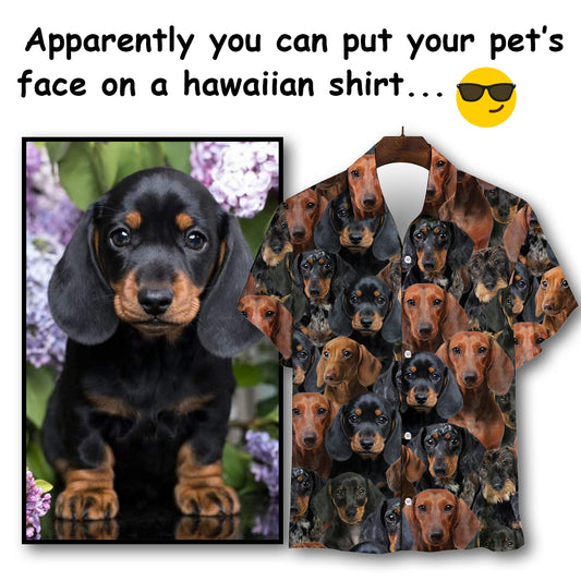 PSH12 Personalized Photo Upload Dog Lover Face Custom  Hawaiian Shirt