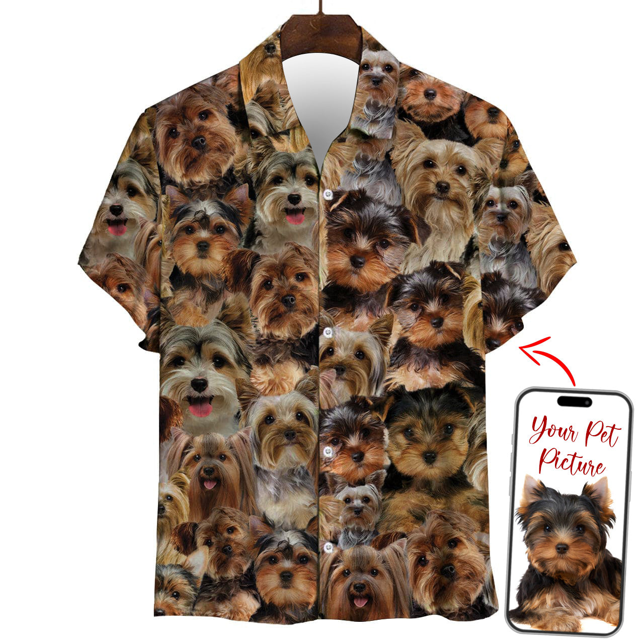 PSH12 Personalized Photo Upload Dog Lover Face Custom  Hawaiian Shirt