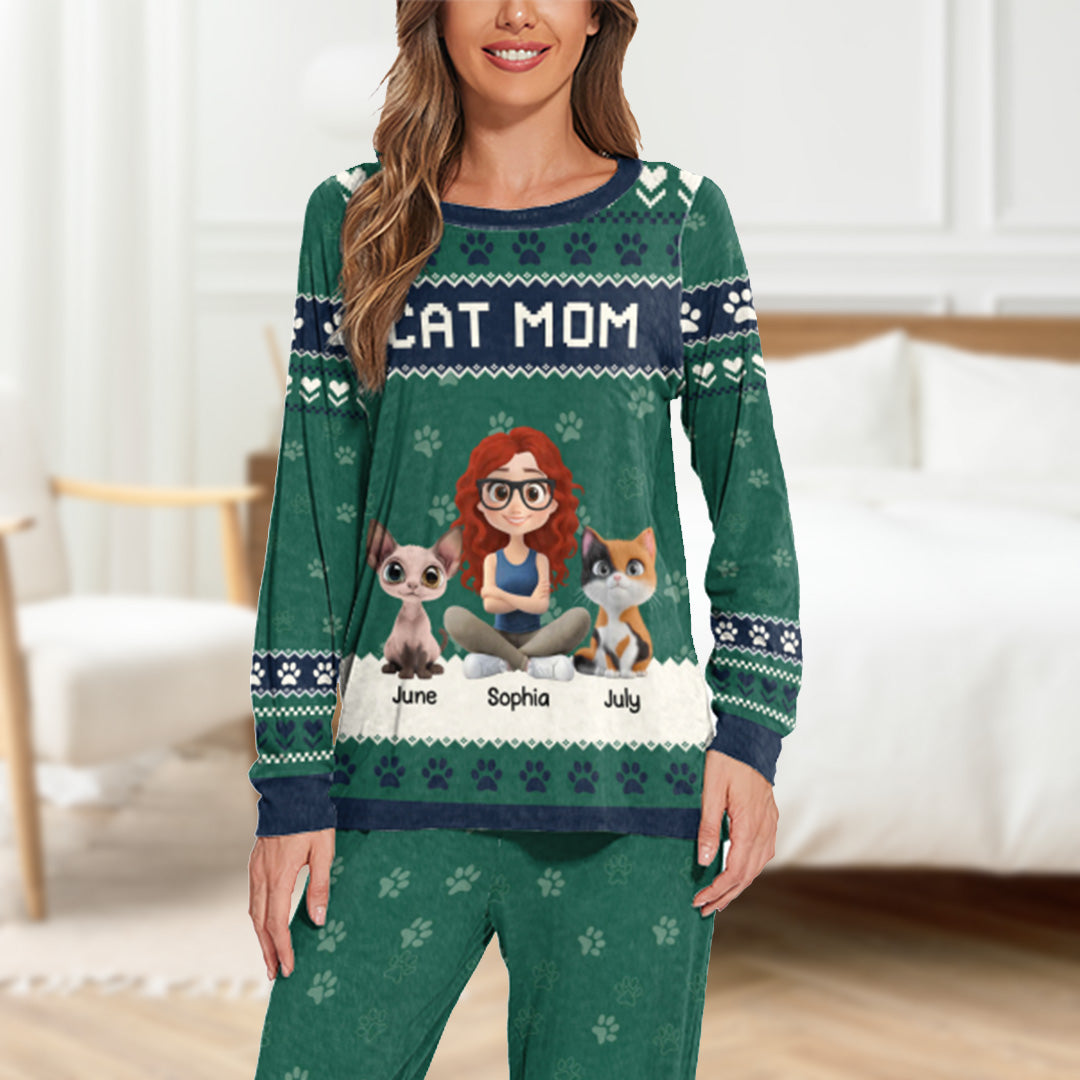 PSTPA06 A Girl And Her Cat A Bond That Can't Be Broken - Personalized Custom Pajama Set