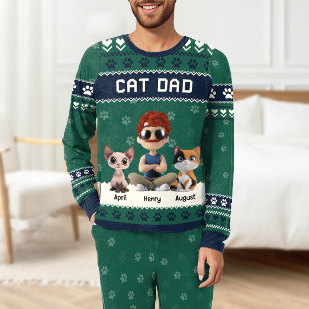 PSTPA08 A Man And His Cat A Bond That Can't Be Broken - Personalized Custom Pajama Set