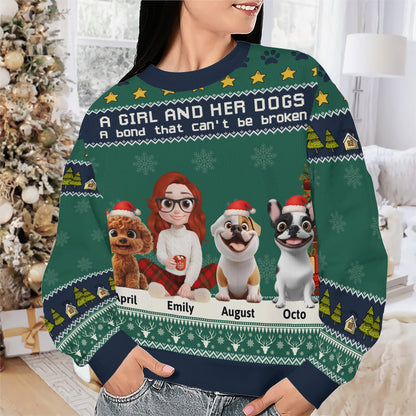 PSTS02 A Girl And Her Dog Xmas - Personalized Custom Sweater