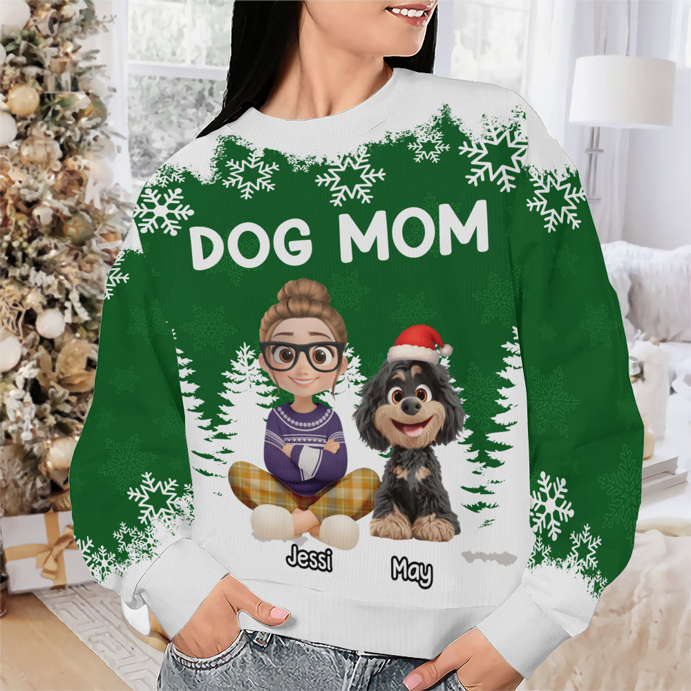 PSTS66 Dog Mom Christmas - Personalized Custom Sweater