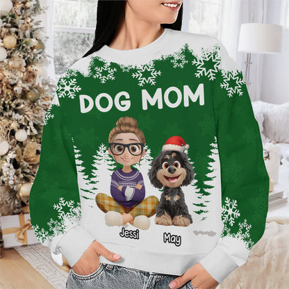 PSTS66 Dog Mom Christmas - Personalized Custom Sweater