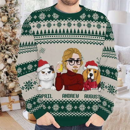 PSTS11 Fur Dad Xmas - Personalized Custom Sweater