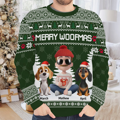 PSTS09 Merry Woofmas Dog Dad Xmas - Personalized Custom Sweater