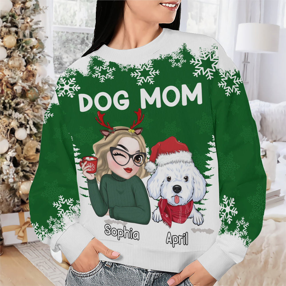 PSTS67 Dog Mom Dog Mum 2D Christmas - Personalized Custom Sweater