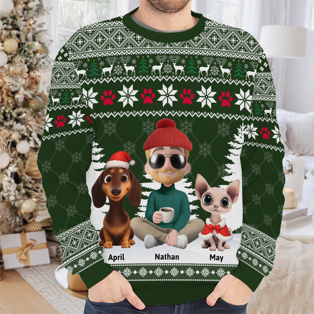 PSTS07 Fur Dad Xmas - Personalized Custom Sweater