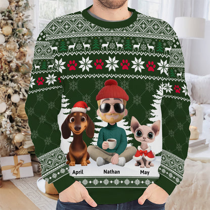PSTS07 Fur Dad Xmas - Personalized Custom Sweater