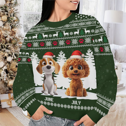 PSTS34 Dog Lover Christmas Pattern - Personalized Custom Sweater