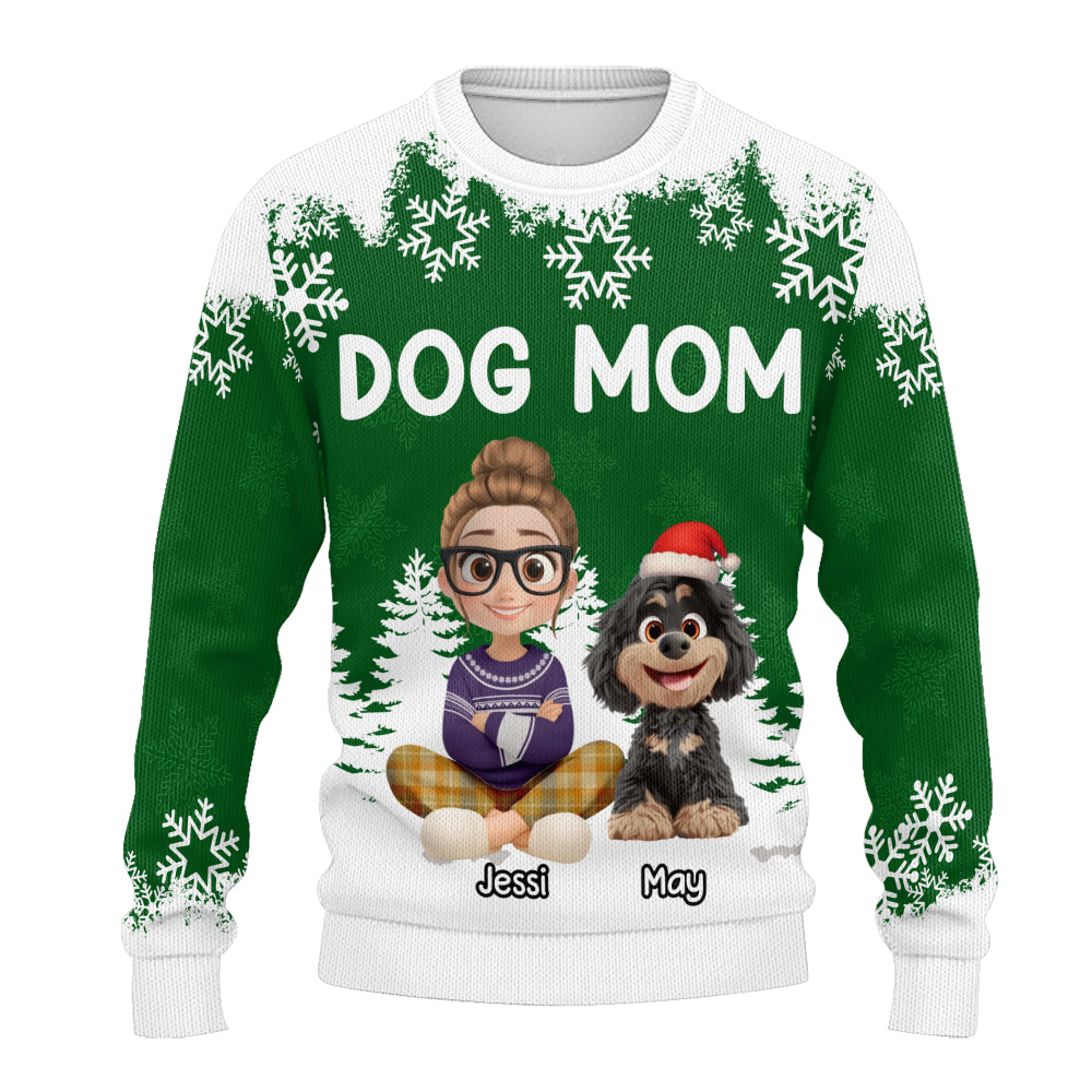 PSTS66 Dog Mom Christmas - Personalized Custom Sweater