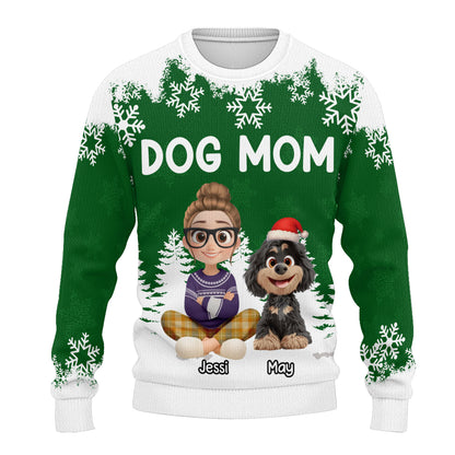 PSTS66 Dog Mom Christmas - Personalized Custom Sweater