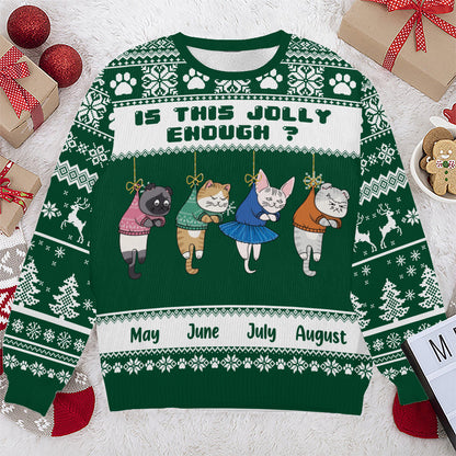 PSTS43 Is This Jolly Enough Grumpy Cat Xmas - Personalized Custom Sweater