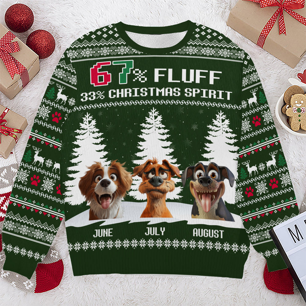 PSTS60 67% Fluff 33% Christmas Spirit Dog Lover - Personalized Custom Sweater