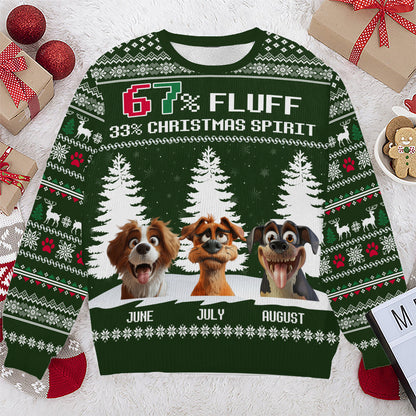 PSTS60 67% Fluff 33% Christmas Spirit Dog Lover - Personalized Custom Sweater