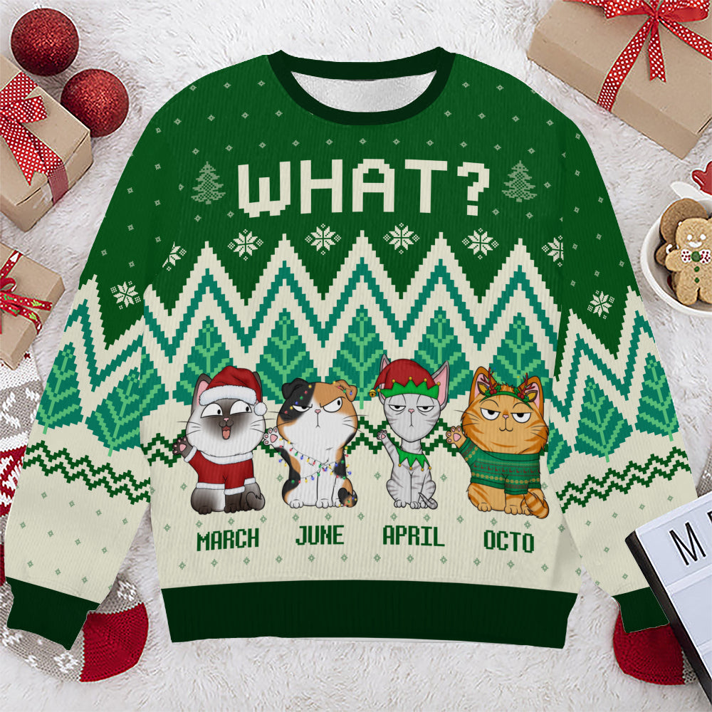 PSTS54 What Funny Grumpy Cat Xmas - Personalized Custom Sweater